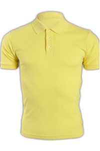 SKP113 純色 黃色044短袖男裝Polo恤 1AC03  男裝純色短袖polo恤 運動舒適polo恤 polo恤生產商 T恤價格  CBJ-M